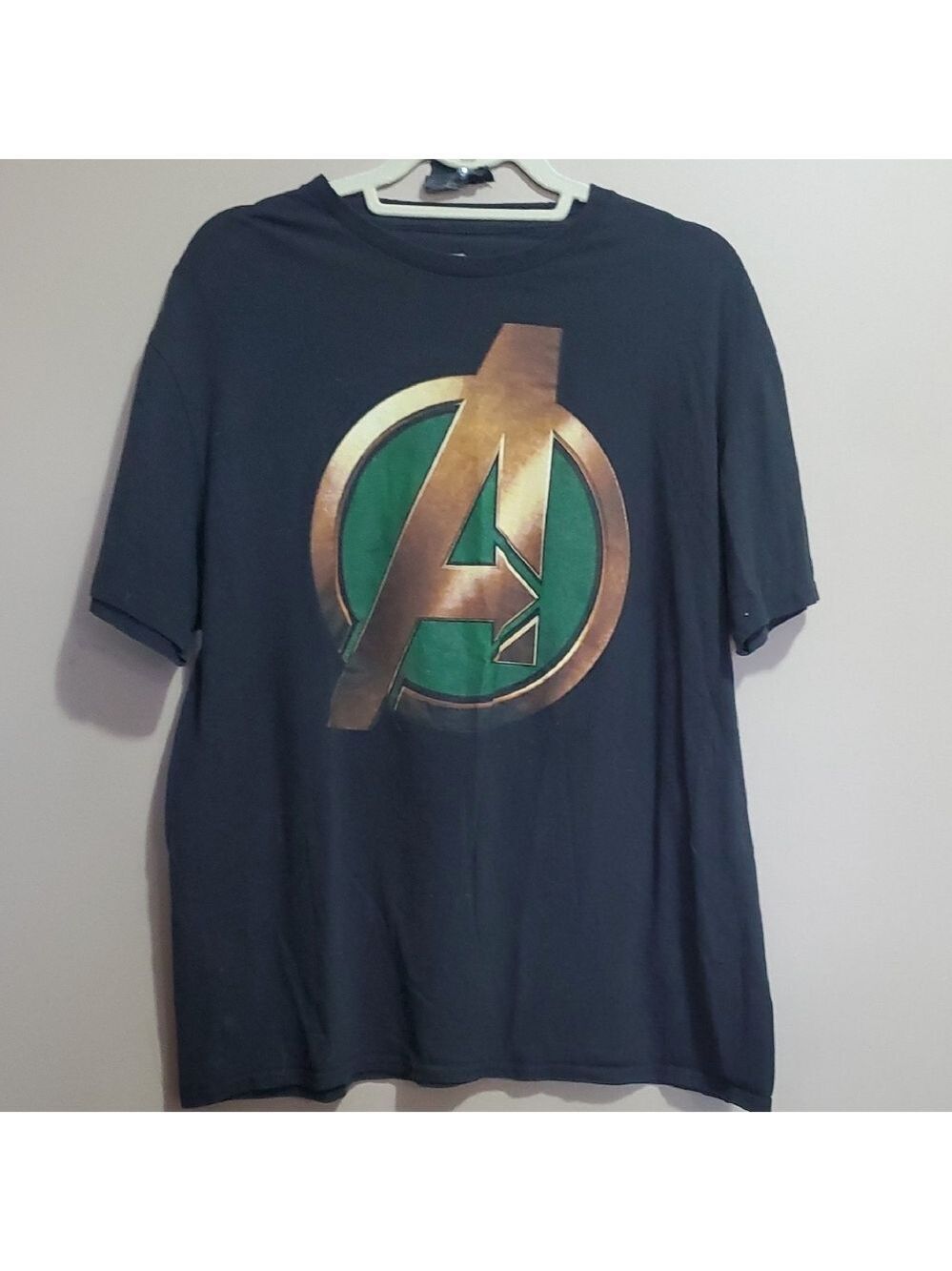 Marvel Black Avengers Logo T-Shirt Size XL